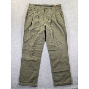 Vintage Duck Head Pants Men's 36x30 (Fits 35x32) Green Pleated Front Cotton